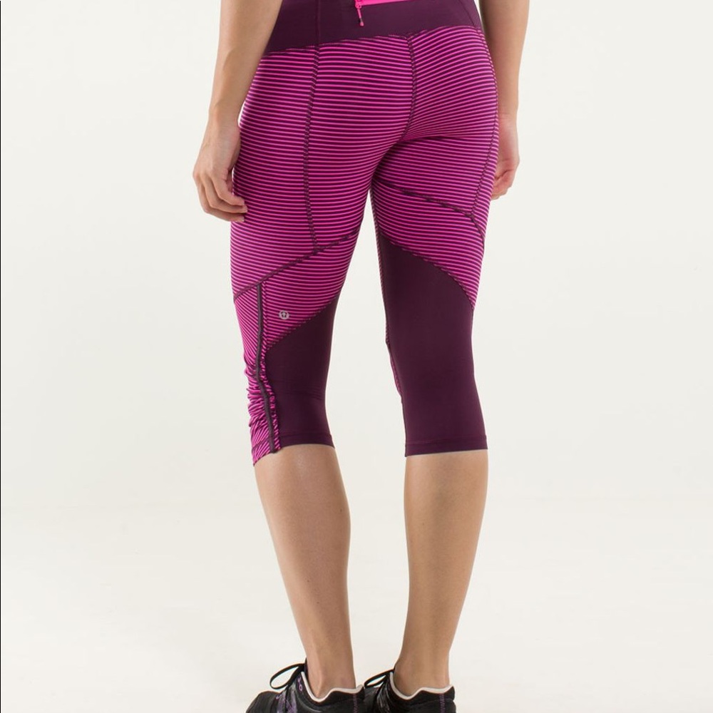 Lululemon Run Hyper Stripe Raspberry Glo Light Plum Pow Stripe Raspberry